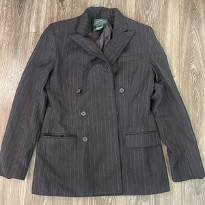 Lauren Ralph Lauren Charcoal Pinstripe Women's Blazer size 8